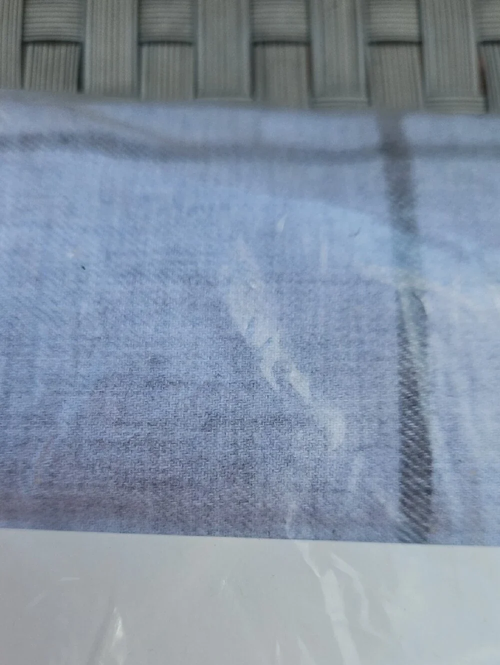 New Brooklinen  2 Flannel Pillowcases Light Grey Window Pane Pattern Standard